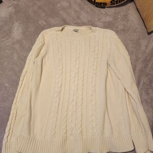 L.L. Bean Women's Cable Knit Sweater - Ivory